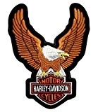 Patch thermocollant de grande taille avec logo aigle Harley Davidson, 24 x 34 cm, couleur marron, pour blouson, gilet, veste