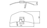 PUIG-4717W : déflecteur d'air ajoutée en coupole Visière radio 300 mm (courbe en bas)