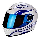 Scorpion Exo 490 Luz Blanc/bleu casque de moto