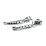 Set leviers d'embrayage guidon roue 5 trous hole Wide Blade chromée x Harley Davidson XL 883 1200 sportster 96 - 03, Dyna Touring 96 - 16, Softail ...