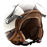 SOXON SP-325-URBAN Creme Casque Jet Mofa Demi-Jet Cruiser Bobber Biker Retro Chopper Vintage Helmet Vespa Scooter Moto Pilot, ECE certifiés, ...