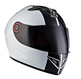 SOXON ST-666 Deluxe White Black Moto Sport Moto-Casque Cruiser Scooter Fullface Urban Helmet Casque Integral, ECE certifiés, compris le sac ...