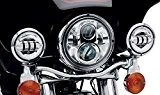 Sunpie 7 pouces Chrome Harley Daymaker LED phare 2x4-1 / 2 "Fog Light Passing Lampes pour Harley Davidson