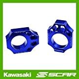 Tendeurs de chaine KAWASAKI KX KXF 125 250 450 KX125 KX250 KX250F KX450F Bleu SCAR