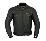 Texpeed - Veste de moto pour homme - cuir - bicolore - noir - 5XL - 132cm