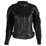 Texpeed - Veste de moto renforcée - femme - cuir - noir - tour de poitrine 97cm