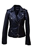 Urban Leather UR de 130 Veste pour femme Biker Perfecto Ladies, noir, Taille : S