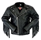 Veste de moto - homme - cuir de qualité supérieure - franges/style Perfecto - 2XL - 117cm