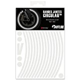 VFLUO CIRCULAR™, Kit bandes jantes moto rétro réfléchissantes (1 roue), 3M Technology™, Liseret largeur normale : 7 mm, Blanc / ...