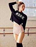 XJoel les femmes occasionnel Sweat à capuche manches longues Exposed Navel Hoodie Letters Crop Top imprimé Hoody Bare taille pull ...