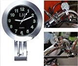 Yosoo Universel l Etanche Motorcycle Cintre Horloge 7/8 "et 1" Mount Cintre pour Harley Honda Suzuki - argent